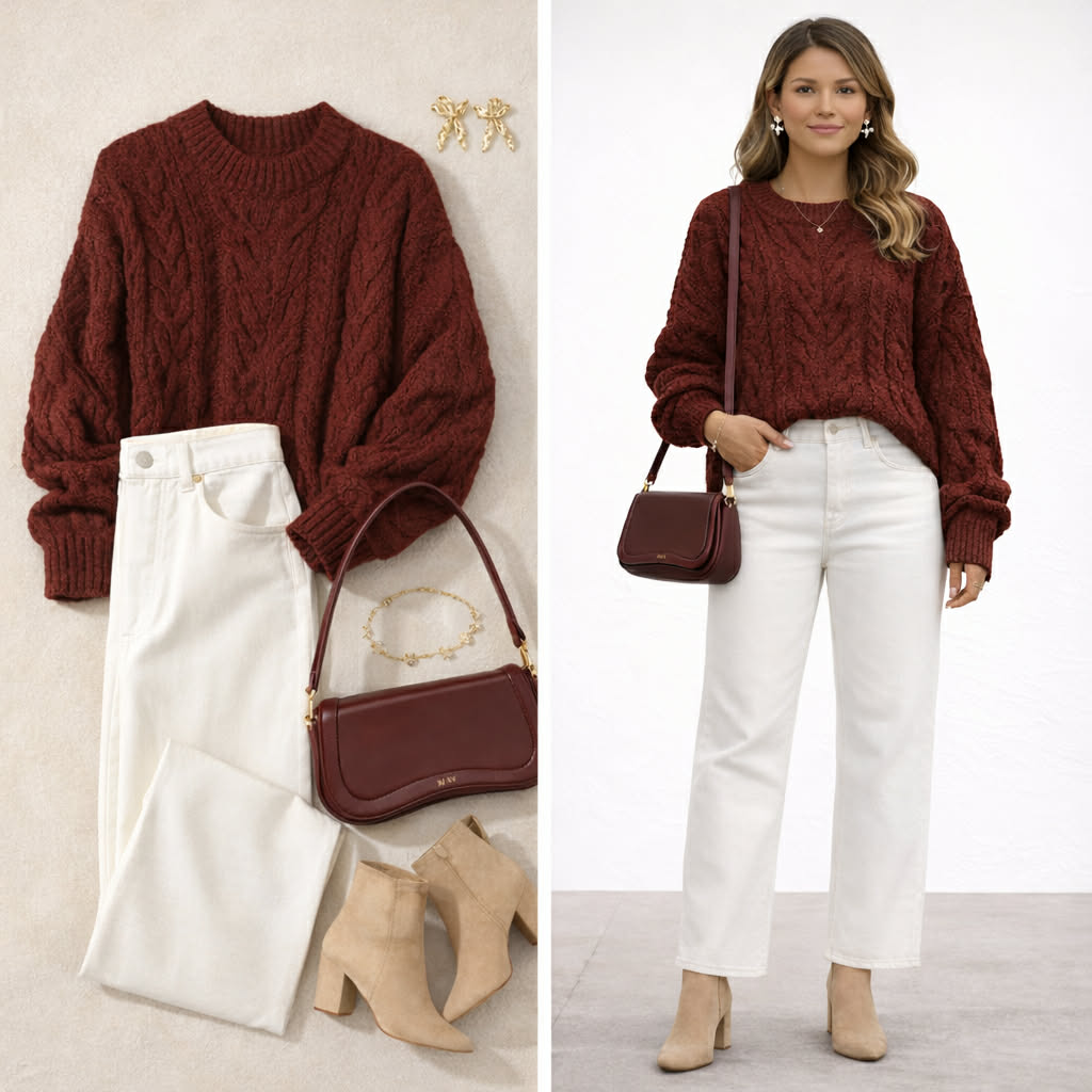 Burgundy & Ivory